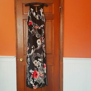 WHBM floral strapless maxi dress size xs